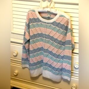 Beautiful pastel LL Bean sweater. Size Medium.